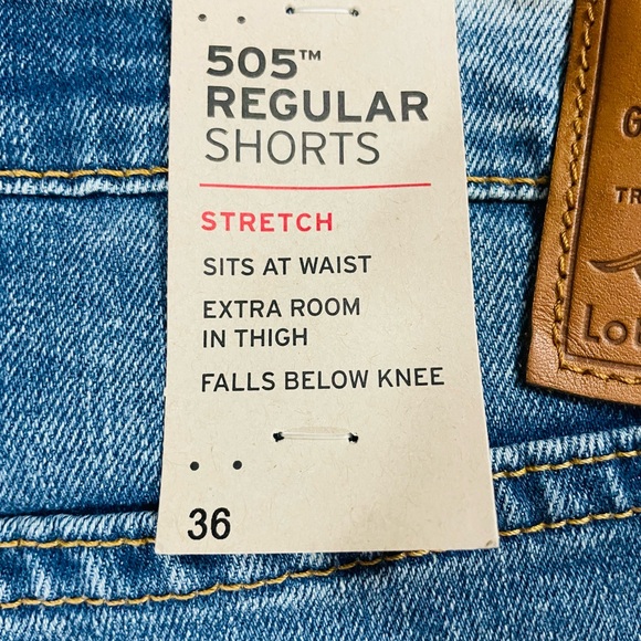 ‼️SOLD‼️NEW! Men’s Levi’s 505 Regular Fit Denim Shorts Size 36 - Picture 4 of 7